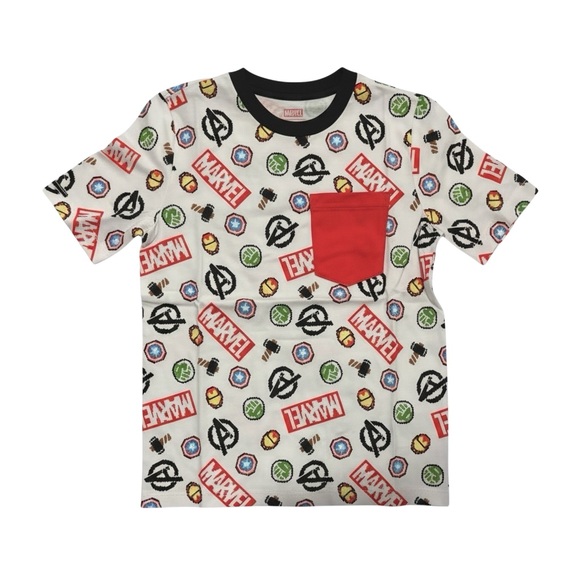 Marvel Other - Marvel Kids Tee with Red Pocket and Logo Print